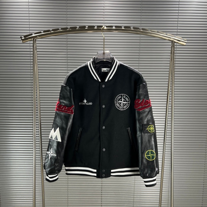 Stone 1Sland stone island splicing baseball tweed jacket