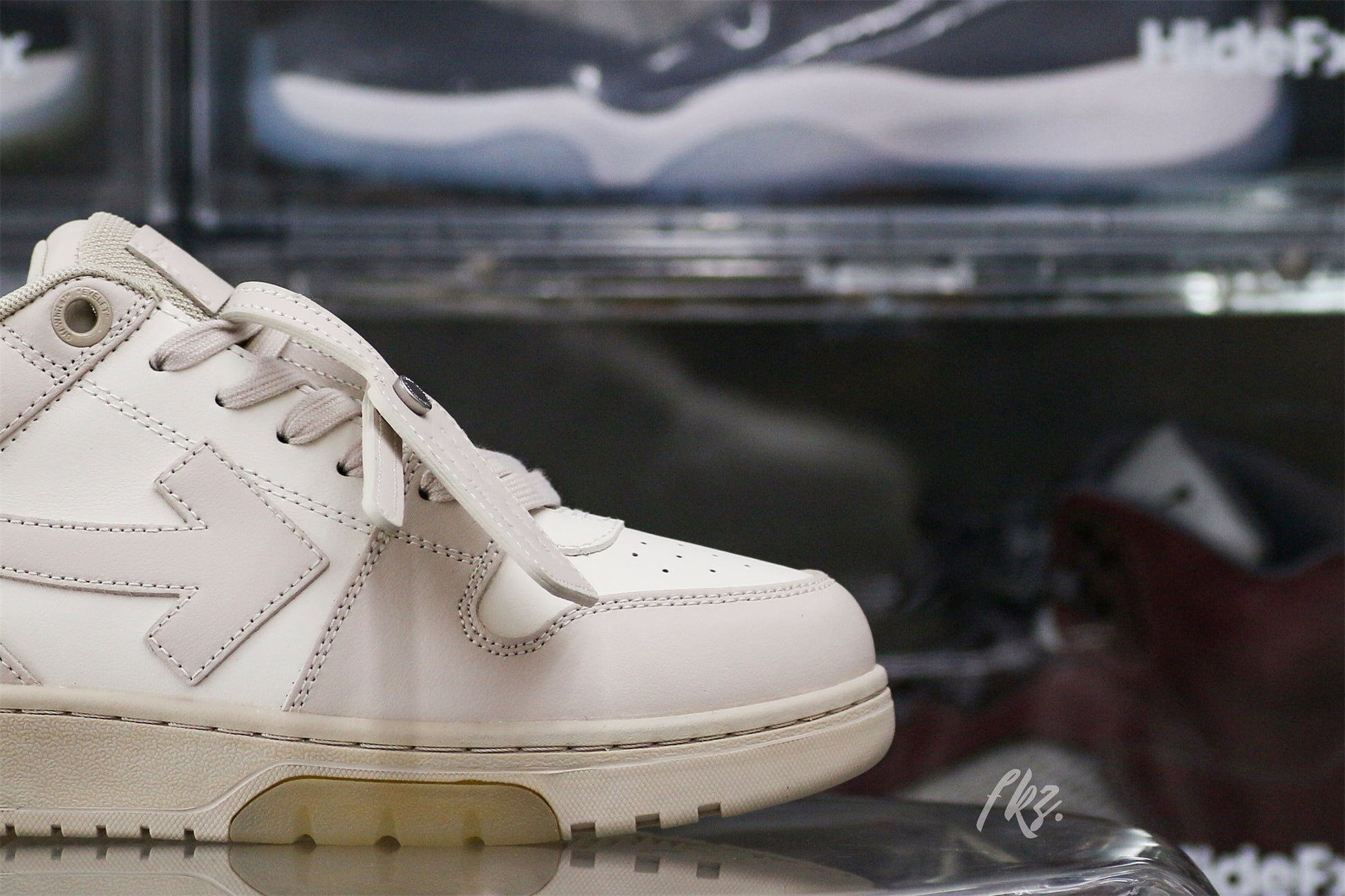 Off-White White & Beige 'Out Of Office' Sneakers