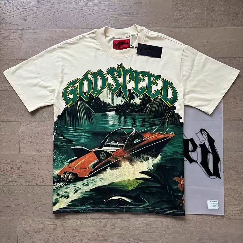new arrival green letter cotton short sleeve tee