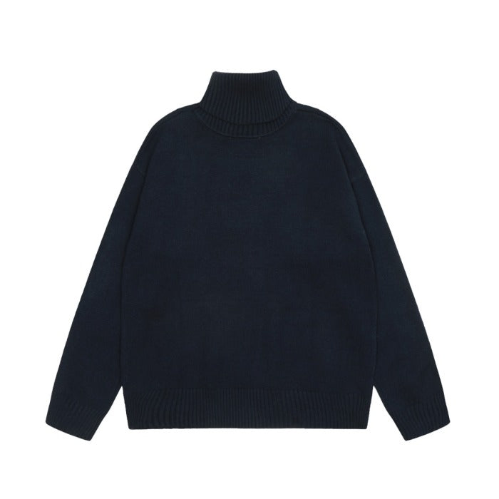 Am1 2024SS classic black jacquard big heart turtleneck sweater