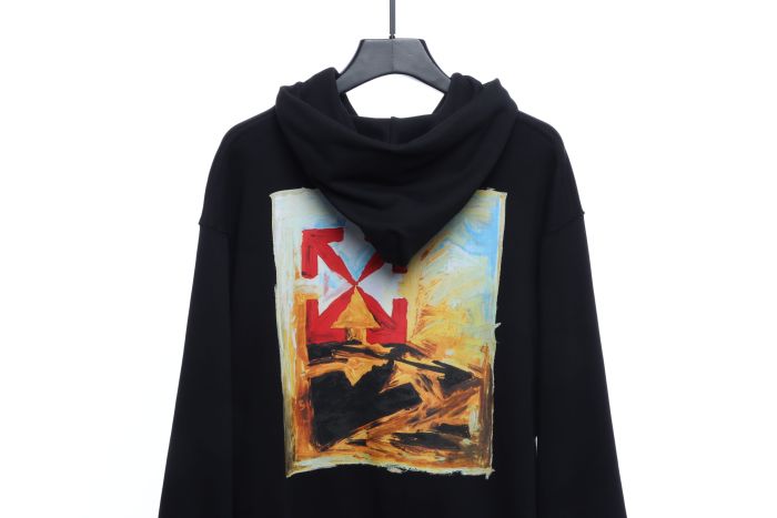 OFFWHITE (OW) environmental limited logo red arrow hoodie