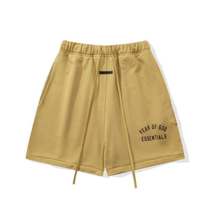FOG Essentials 2025 Flocked Arch Letter Casual Loose Shorts