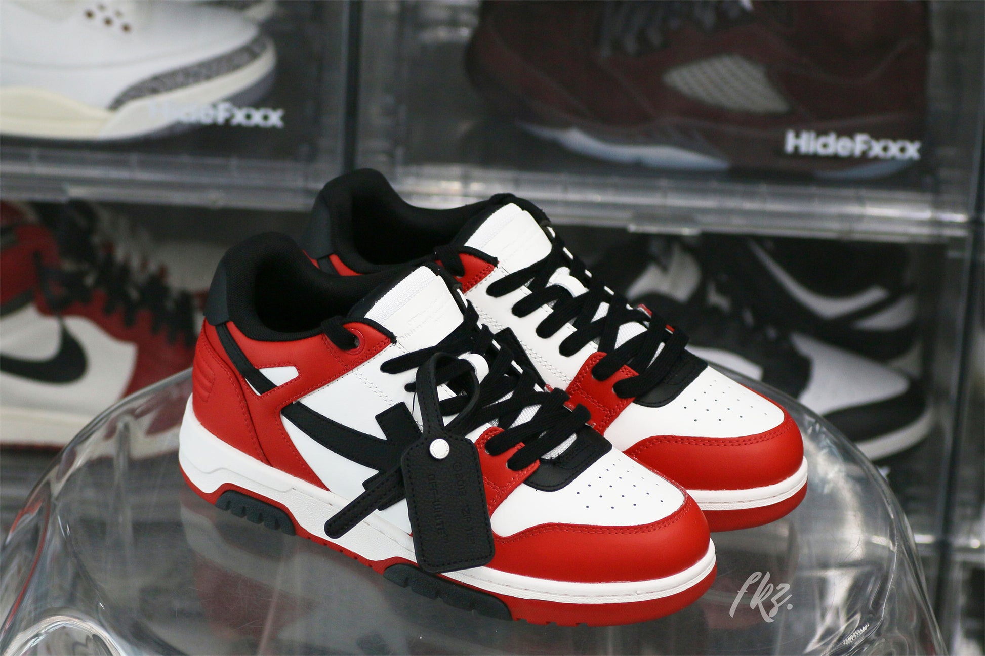 OFF-WHITE White & Black Red 'Out Of Office' Sneakers