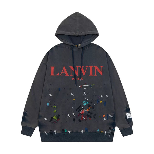 New arrival washed distressed letters hoodie