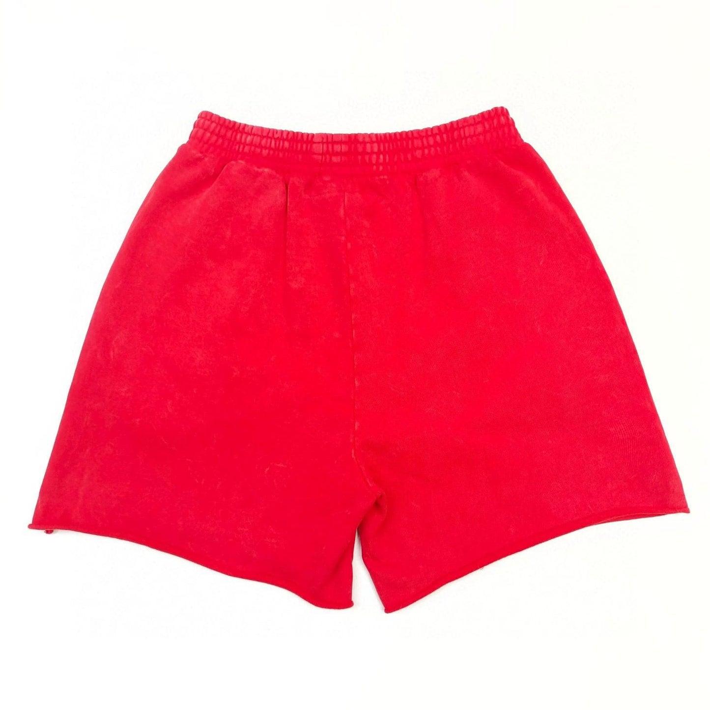 1:1 washing red puff logo hoodie short