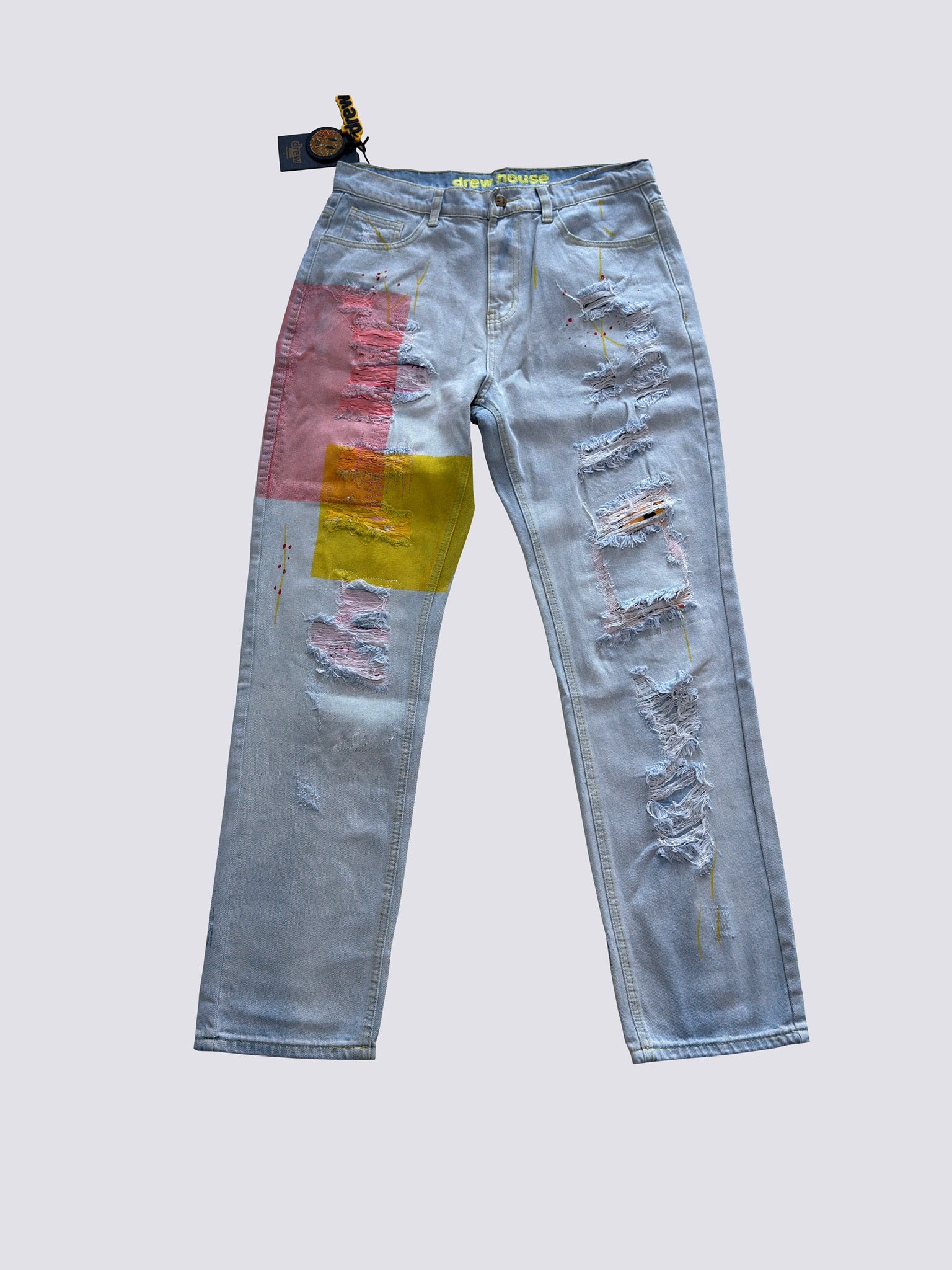 Drew House Teddy Bear Smiling Face Jeans