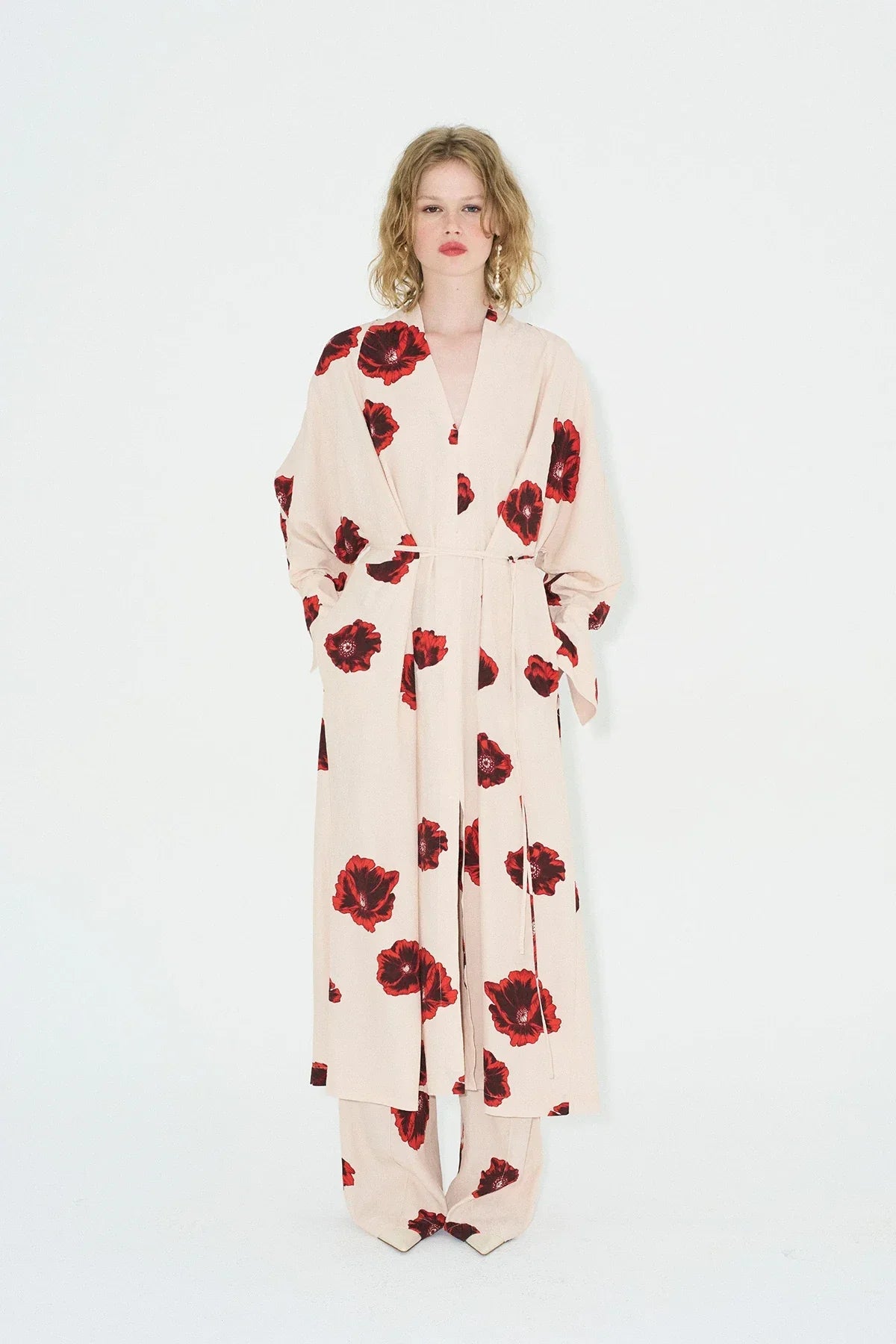 Sahara Print Kimono Dress - Coquelicot