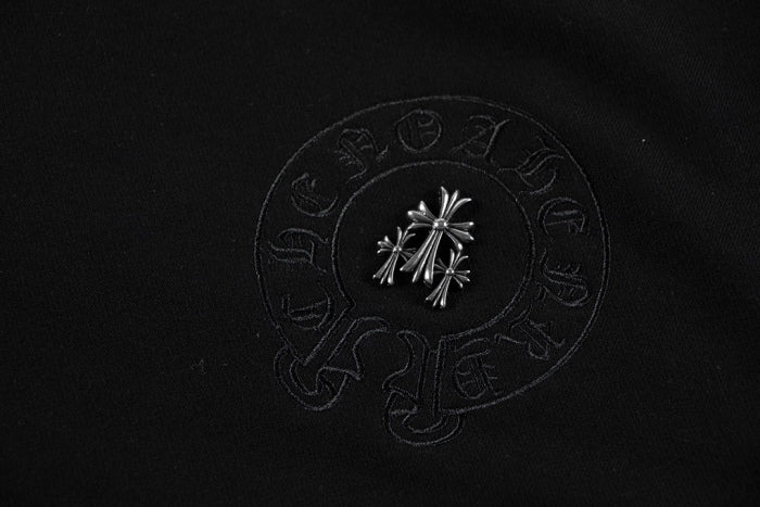 Chrome Hearts latest heavy-weight basic crewneck sweatshirt in black
