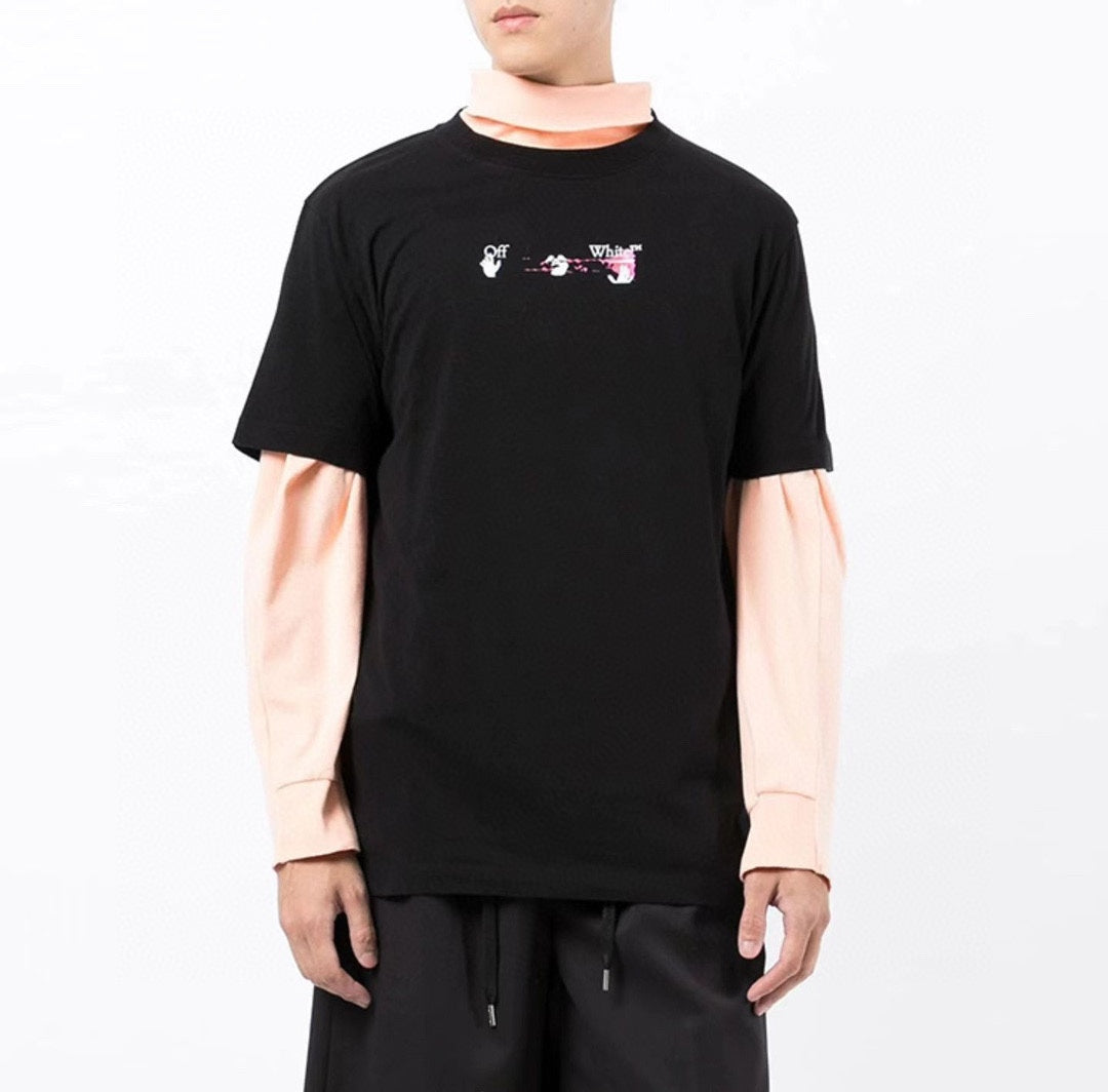 OW Acrylic Arrow Print Short Sleeve