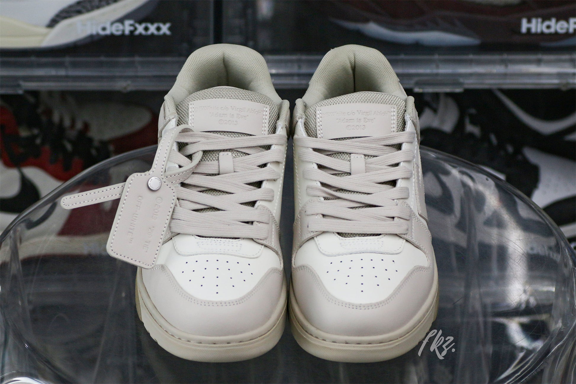 Off-White White & Beige 'Out Of Office' Sneakers