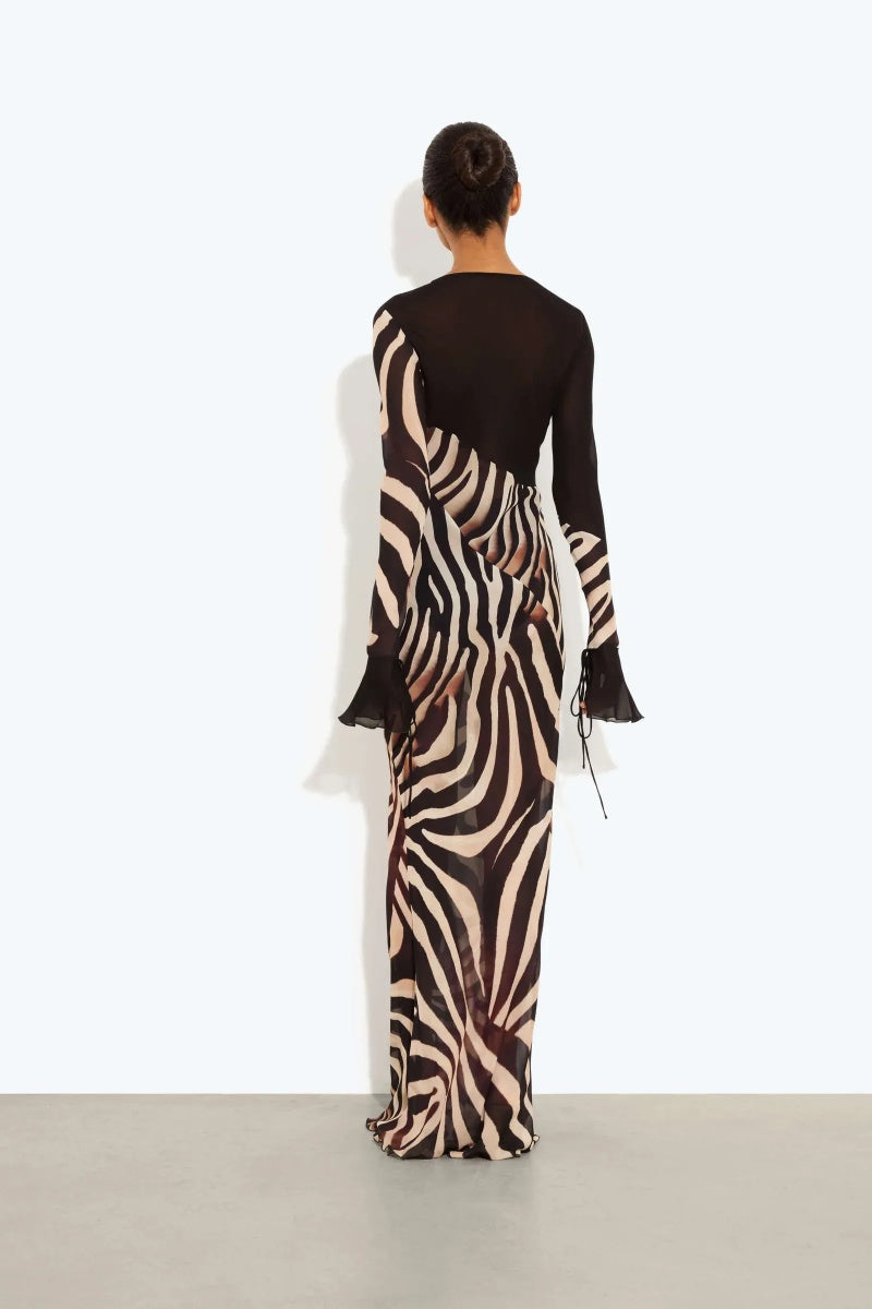Sexy And Elegant Zebra  Maxi Dress