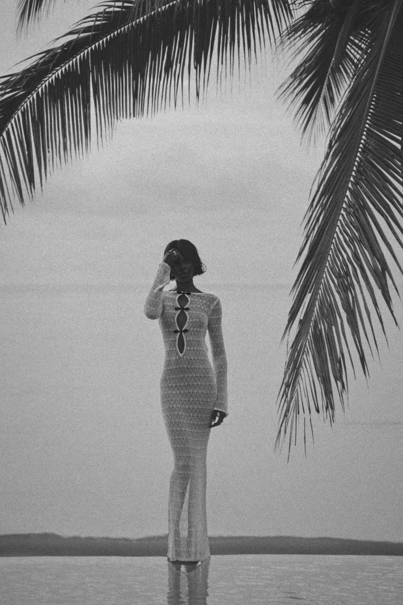 Crochet Lace Backless Maxi Dress