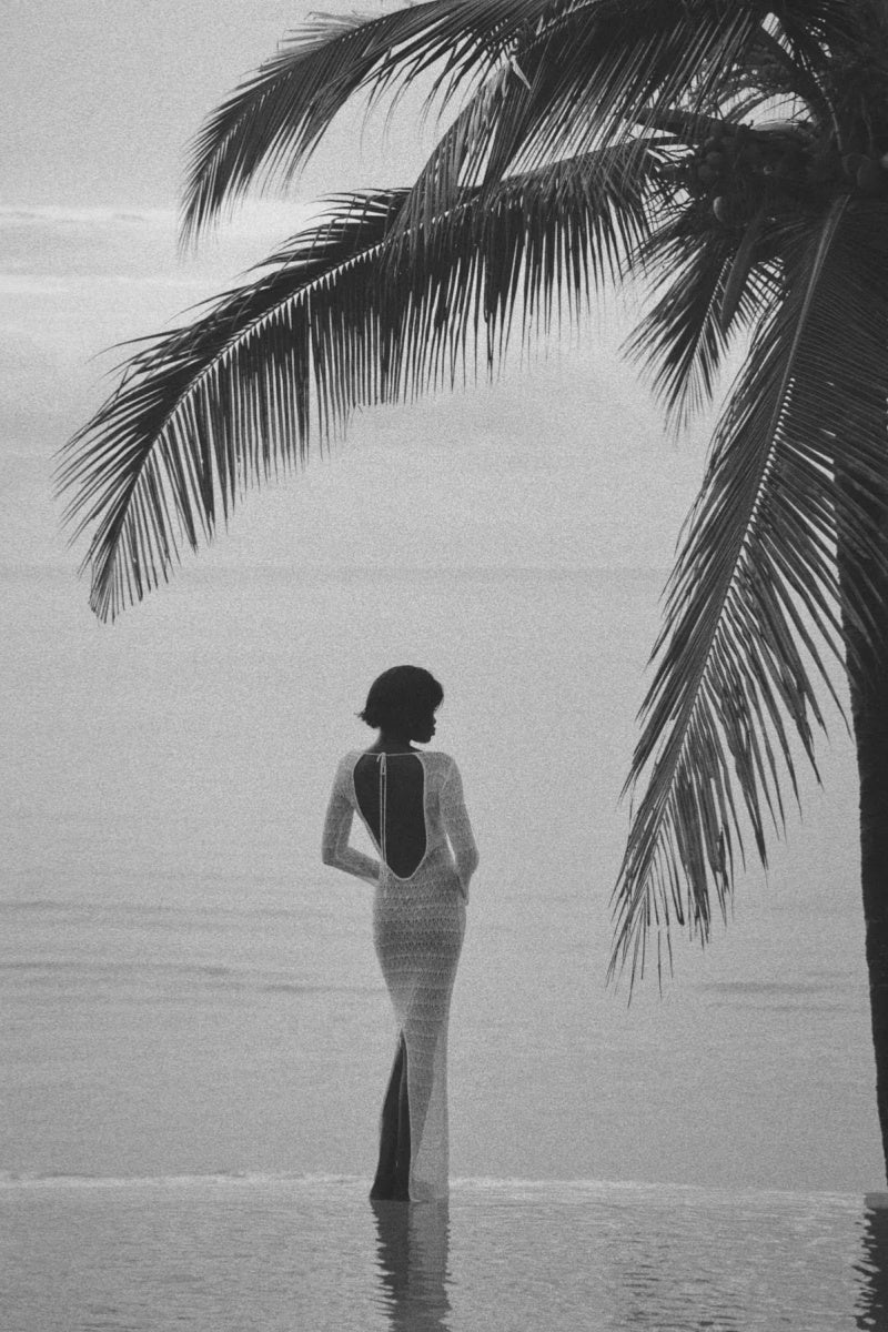 Crochet Lace Backless Maxi Dress