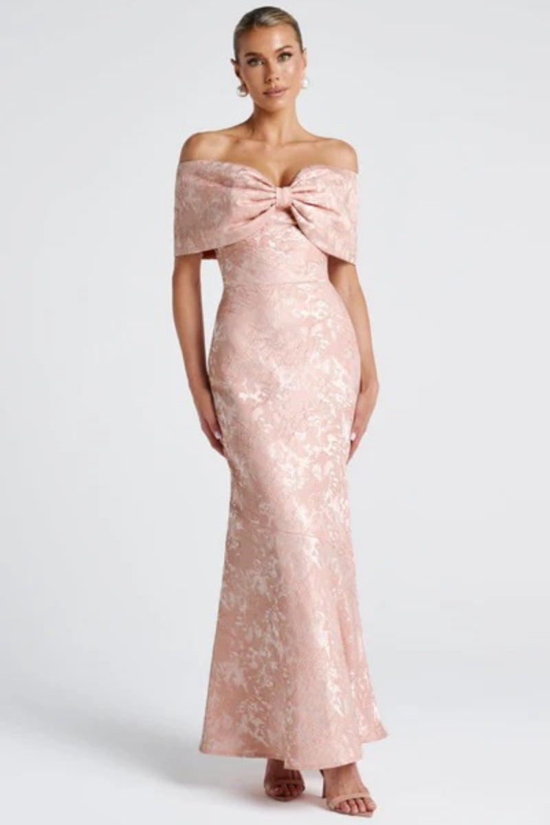 Bow-Knot Off-Shoulder Maxi Dress