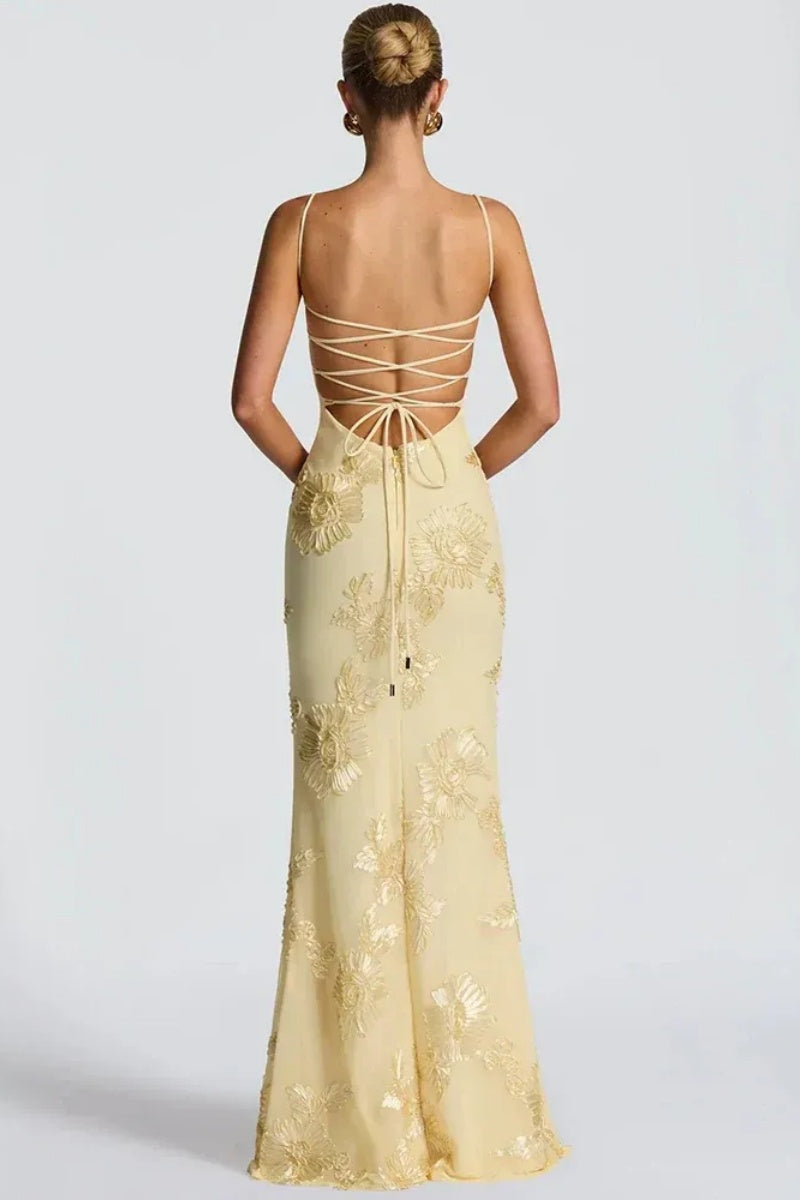 Elegant Slim Mesh Maxi Dress