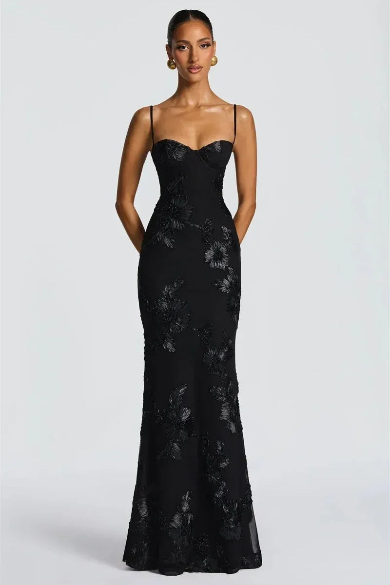 Elegant Slim Mesh Maxi Dress