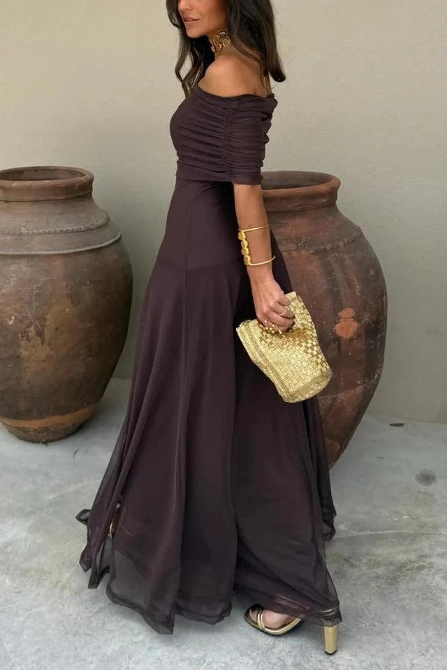 Toledo One Shoulder Mesh Maxi Dress