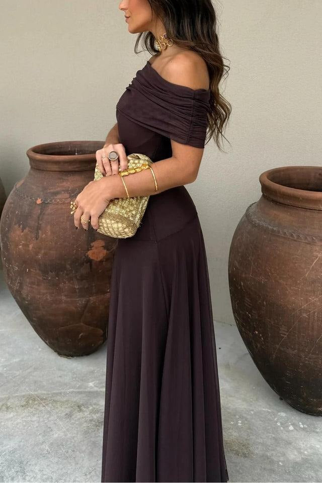 Toledo One Shoulder Mesh Maxi Dress