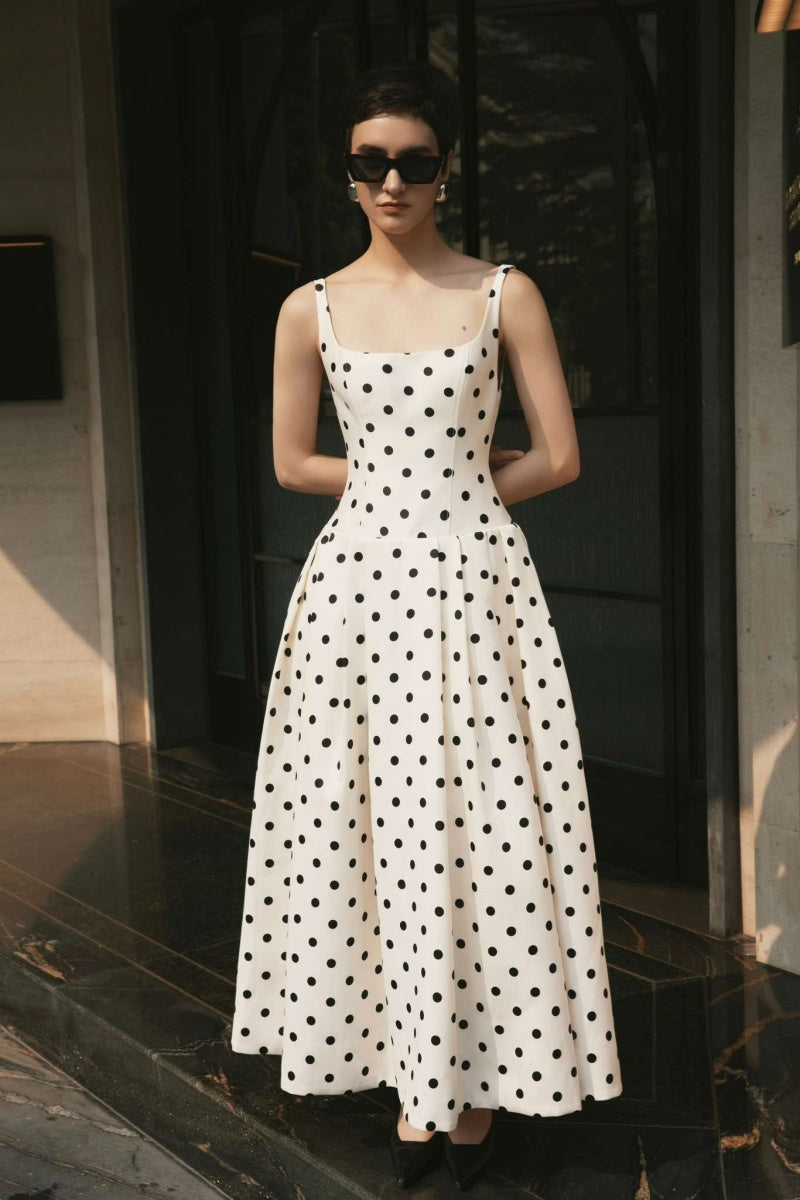 Polka Dot Elegant Maxi Dress