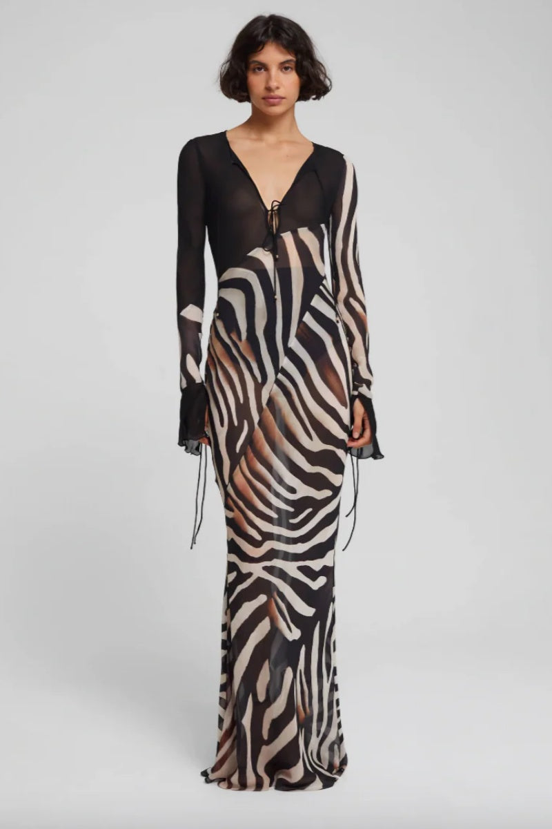Sexy And Elegant Zebra  Maxi Dress