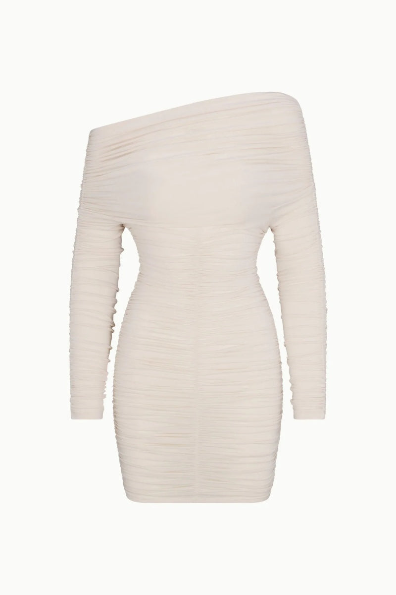 Long Sleeve Ruched Mini Dress