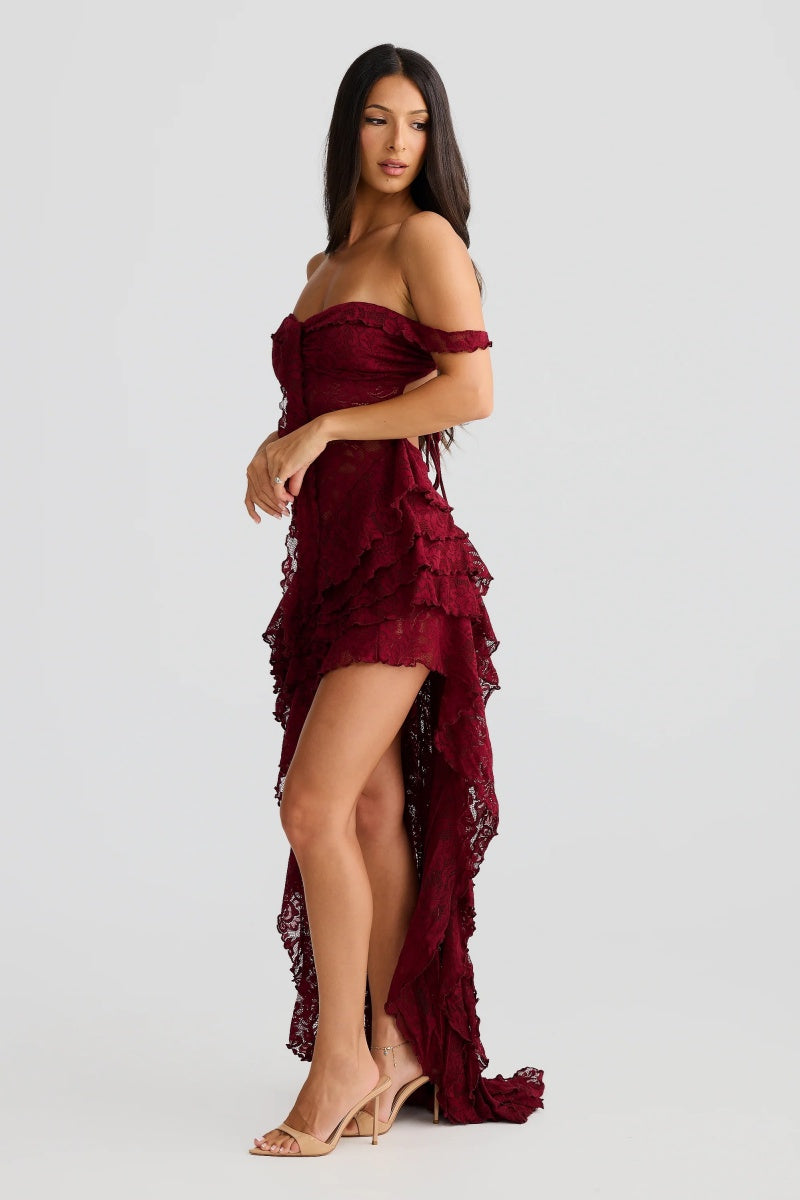 Hot Girls Backless See-Through Tube Top Midi Dress