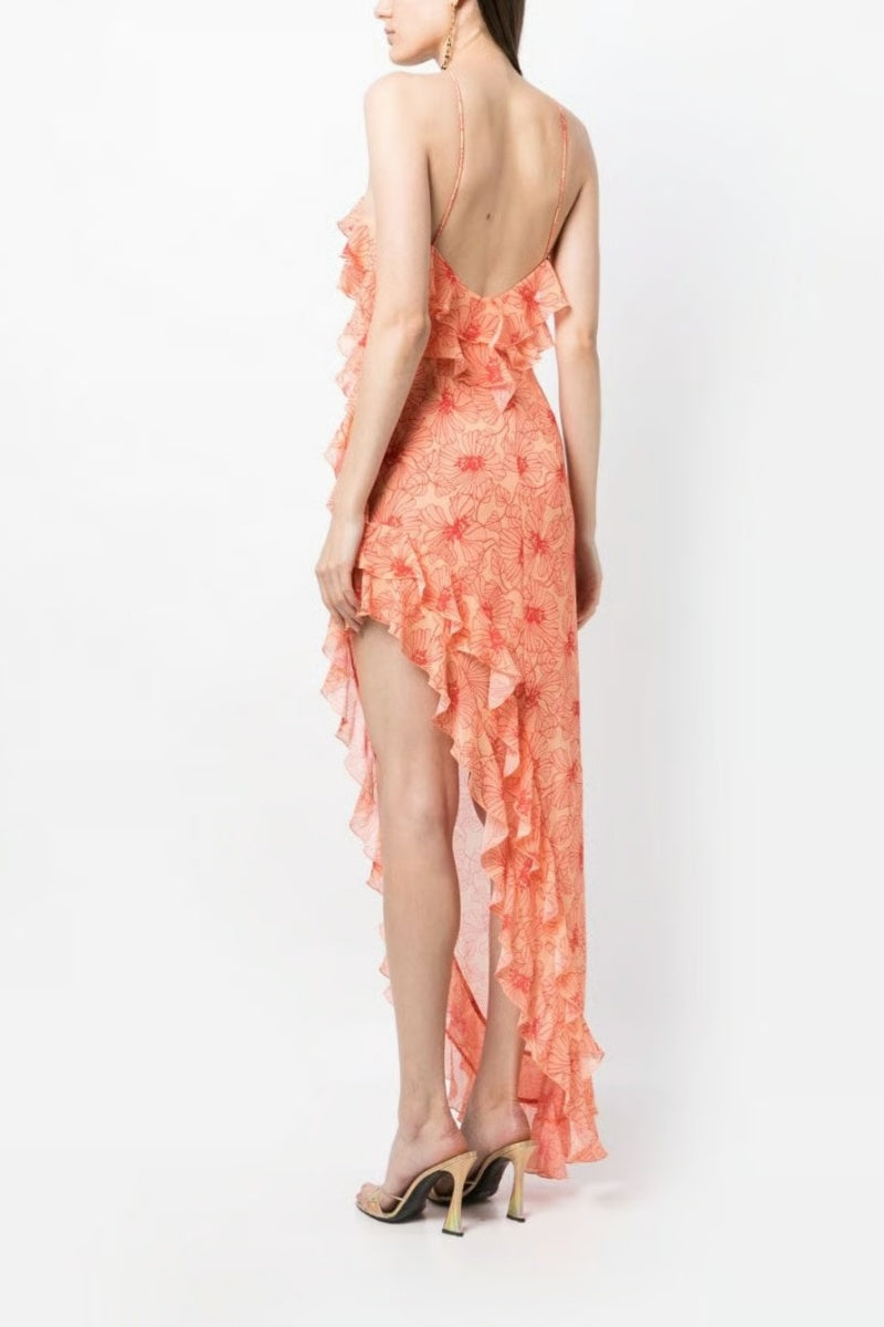 Tranquilla Ruffled Midi  Dress