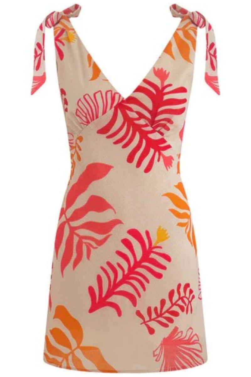 Tied Shoulder Mini Dress Seashell Pink