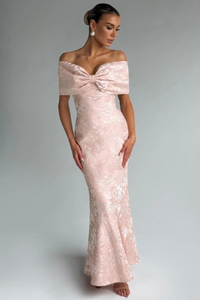 Bow-Knot Off-Shoulder Maxi Dress