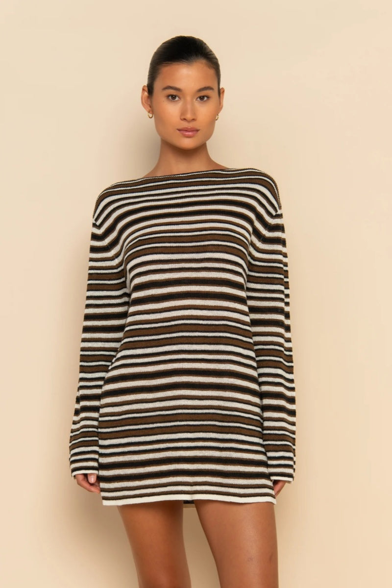 Open-Back Knitted Mini Dress