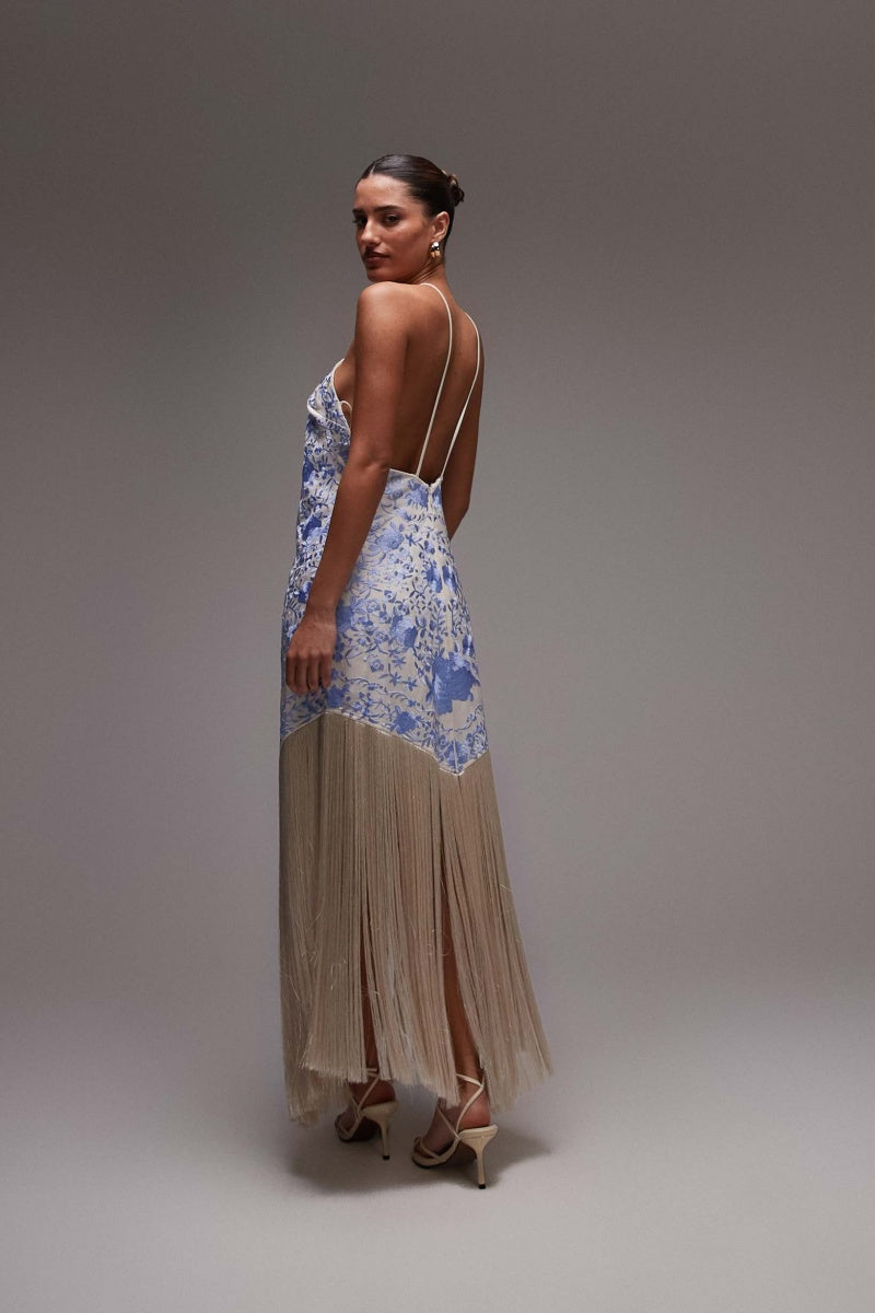 Tassel Halterneck Midi Dress