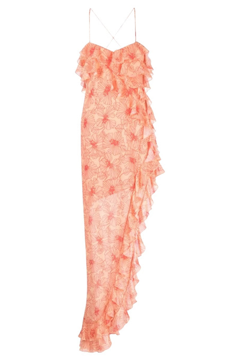 Tranquilla Ruffled Midi  Dress