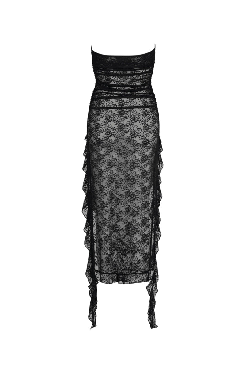 Black Lace Midi Dress