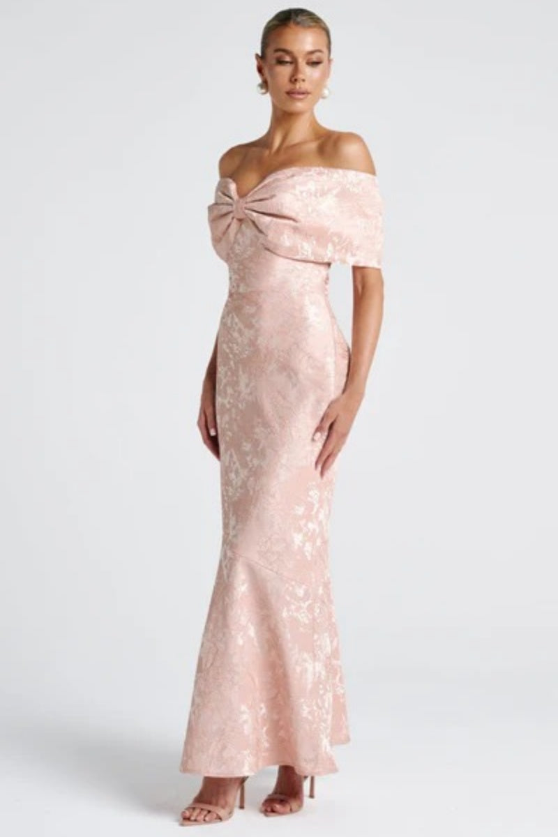 Bow-Knot Off-Shoulder Maxi Dress