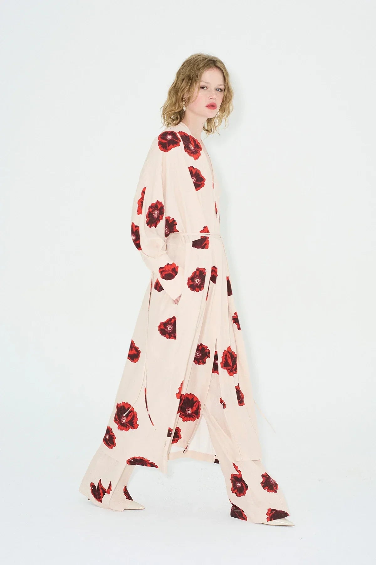 Sahara Print Kimono Dress - Coquelicot