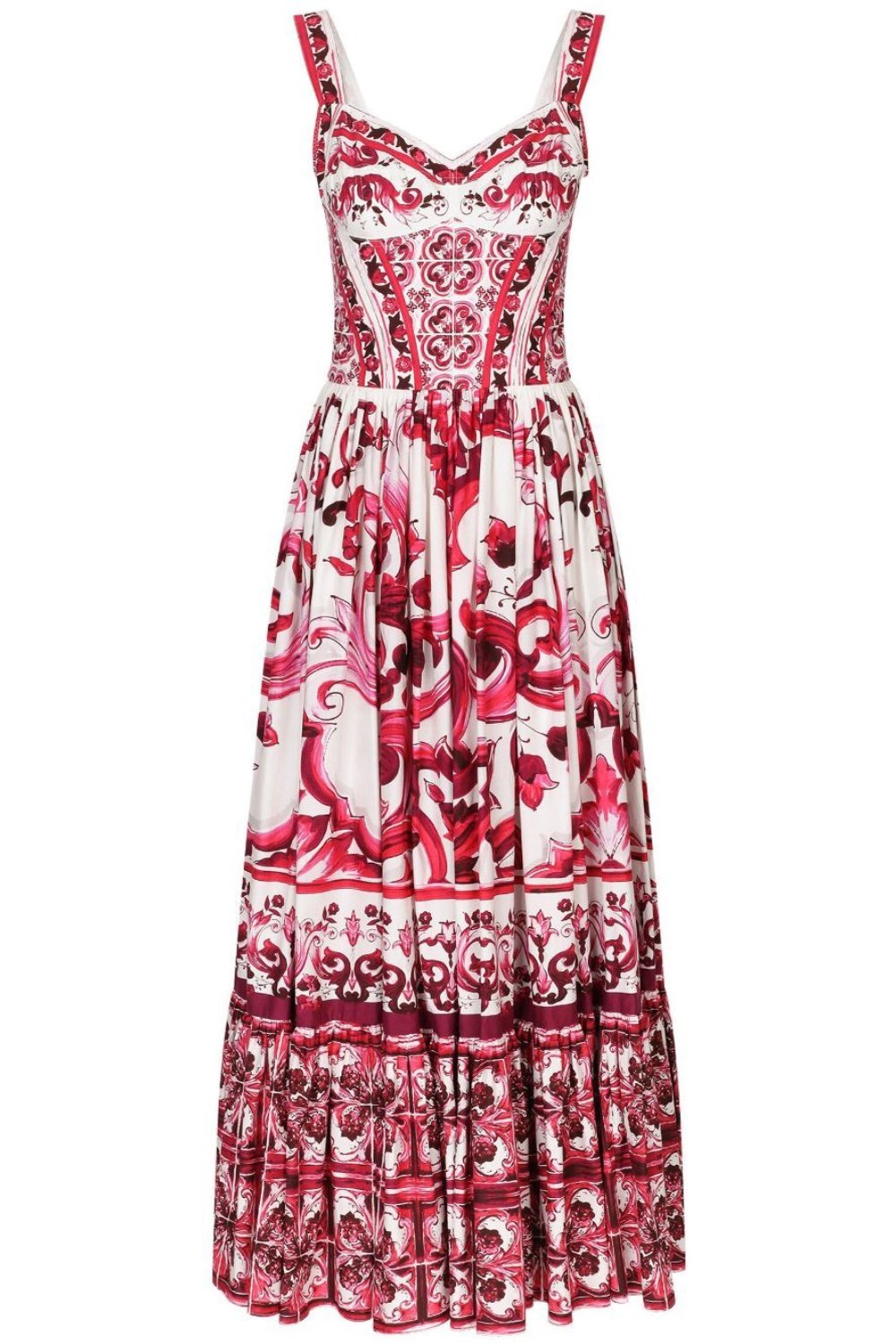 Sibyl Printed Shirred Strap Maxi Dress